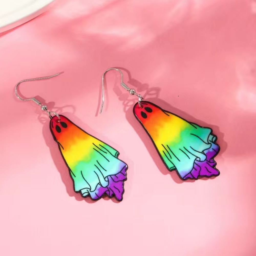 New Rainbow Ghost Drop Earrings - Multicolor
